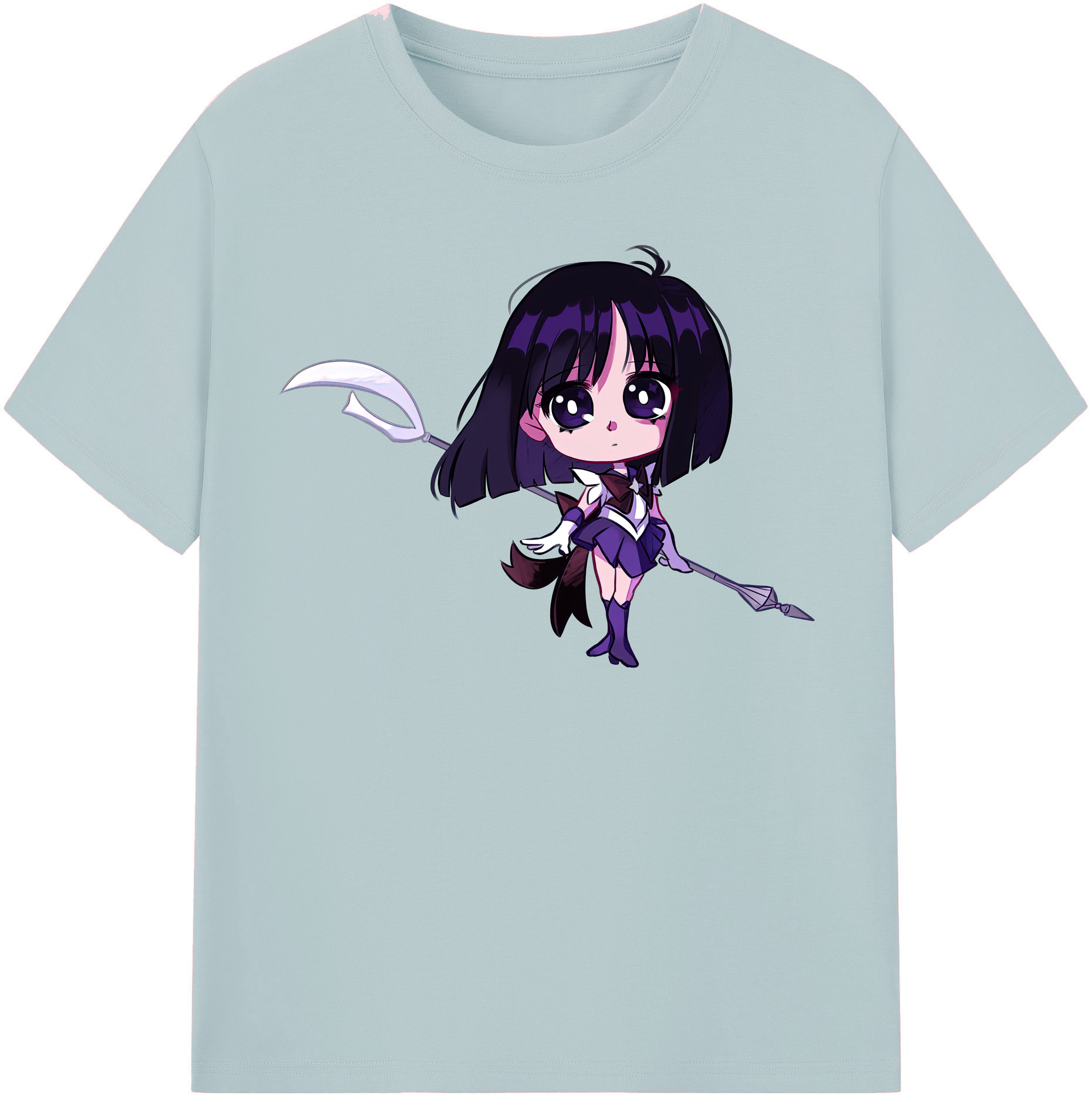 （画像用） 美少女戦士セーラームーン 土萠ほたる Sailor Moon Tomoe Hotaru （セーラーサターン；Sailor Saturn） 綿100％半袖Tシャツ（フロントプリント）